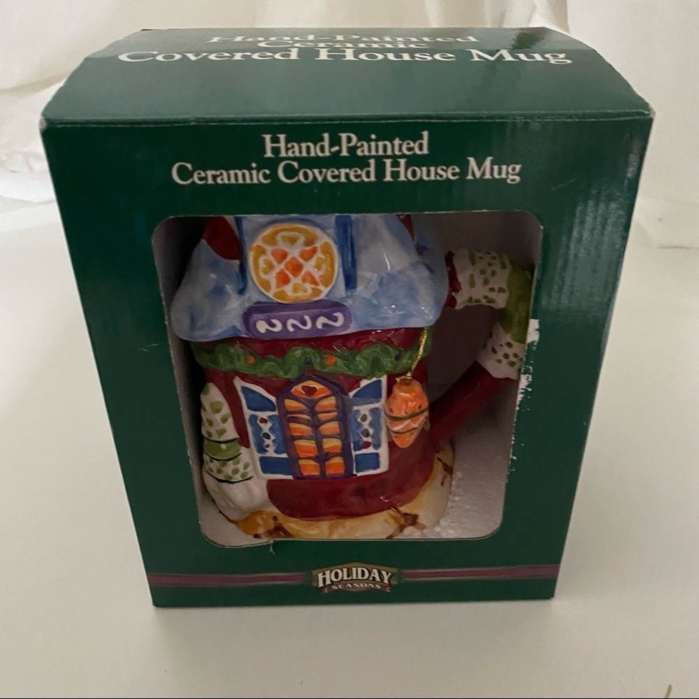 Holiday Seasons Hand-Painted Ceramic House Mug